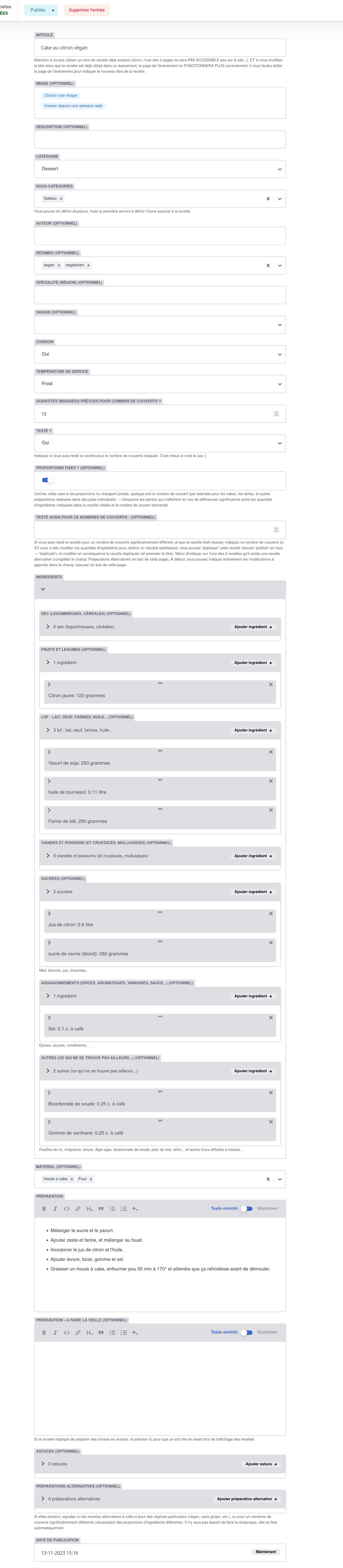 apercu recette